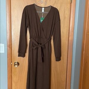 HALARA Chocolate Brown V-Neck jumper
